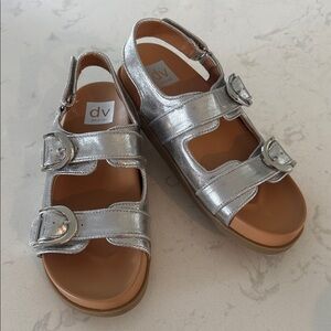 DV by Dolce Vita Silver Alameda Slides - Size 7 1/2